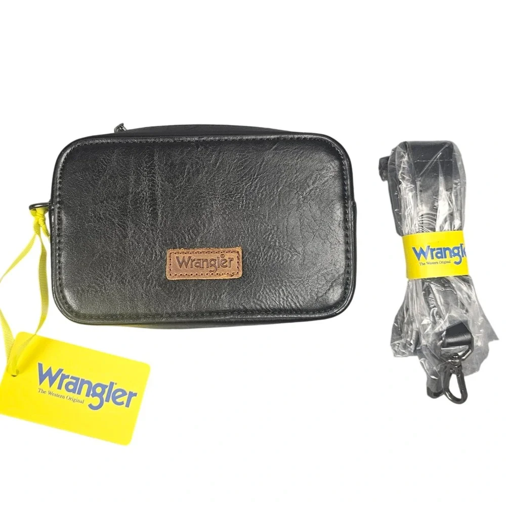 Wrangler Black Crossbody Bag Purse with Strap Shoulder Country Western Rodeo NWT